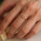 Dainty Interlocking Double Heart Ring