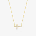 Diamond Horizontal Cross Necklace
