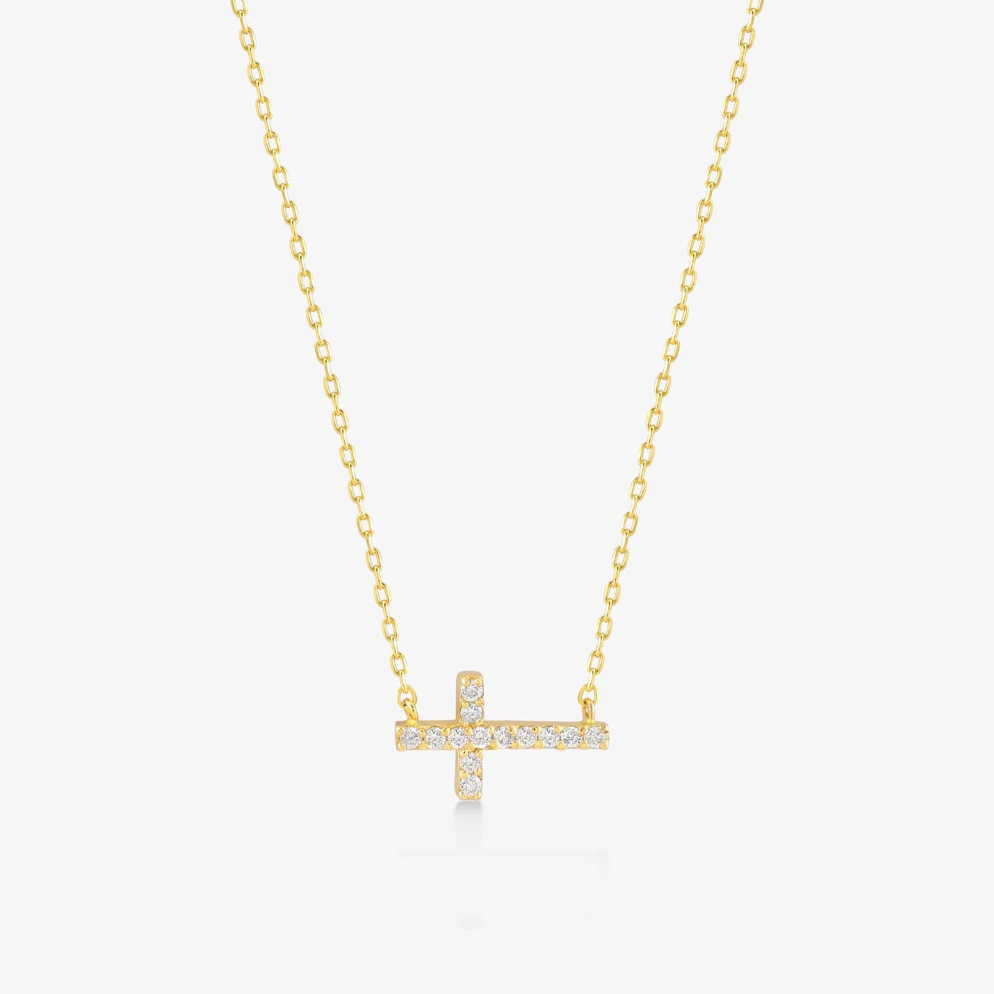 Diamond Horizontal Cross Necklace