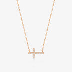 Diamond Horizontal Cross Necklace