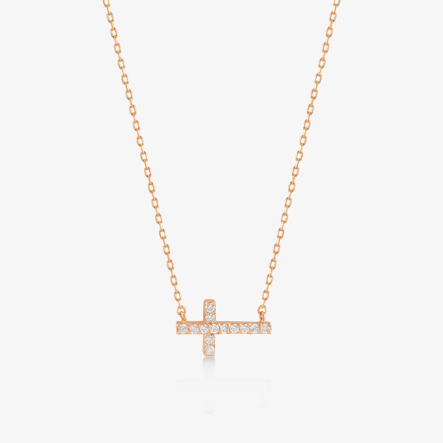 Diamond Horizontal Cross Necklace