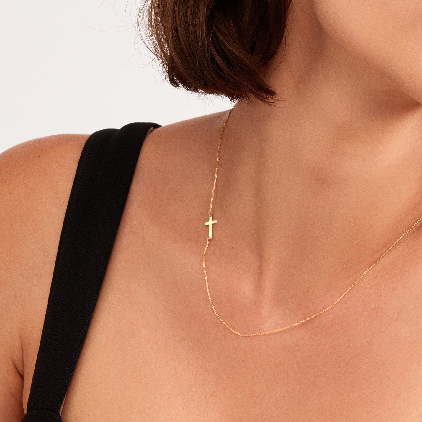 Sideways Cross Necklace