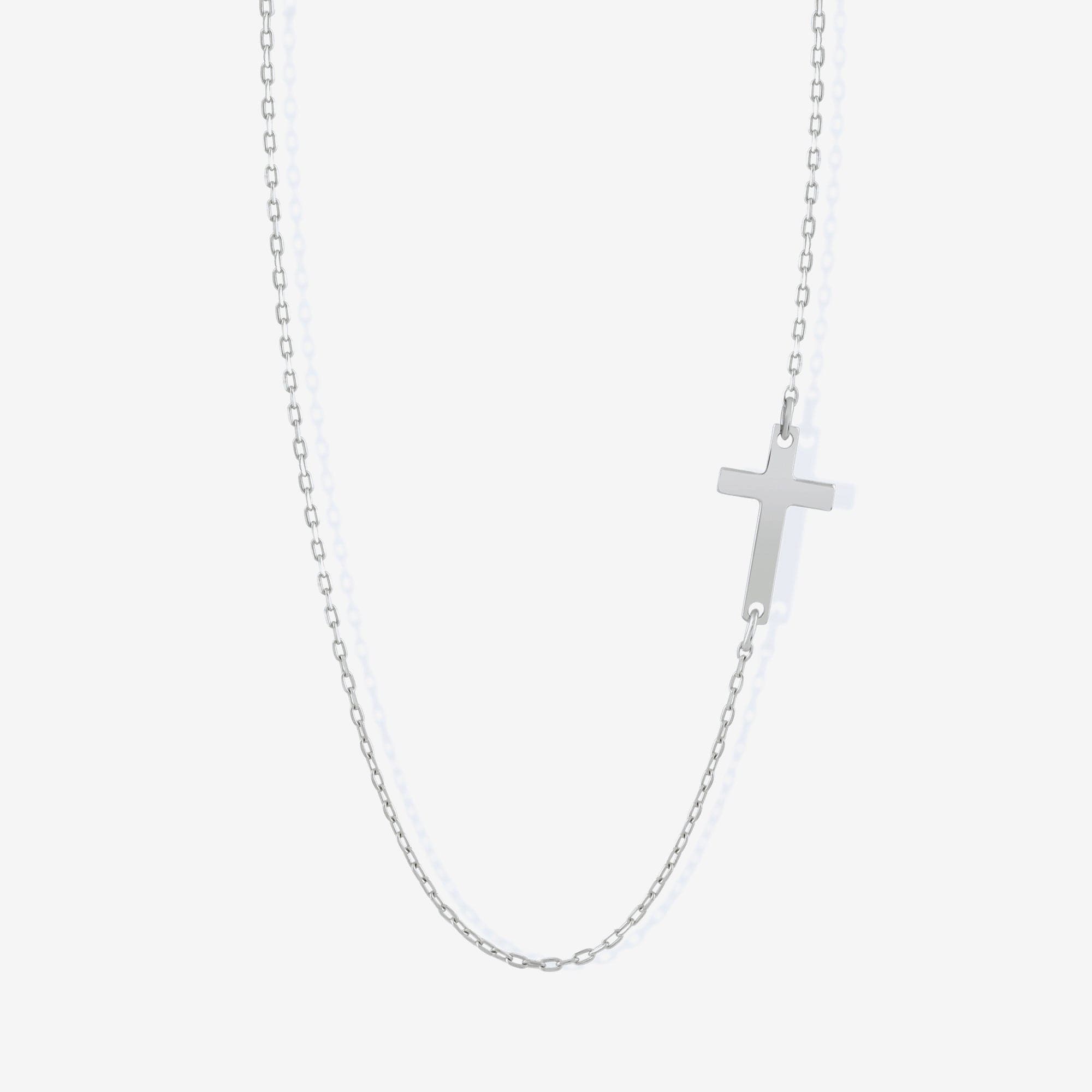 Sideways Cross Necklace in 10K Solid Gold – Gelin Diamond