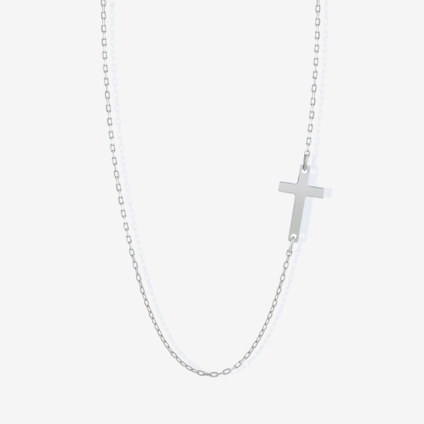 Sideways Cross Necklace in 14K Solid Gold