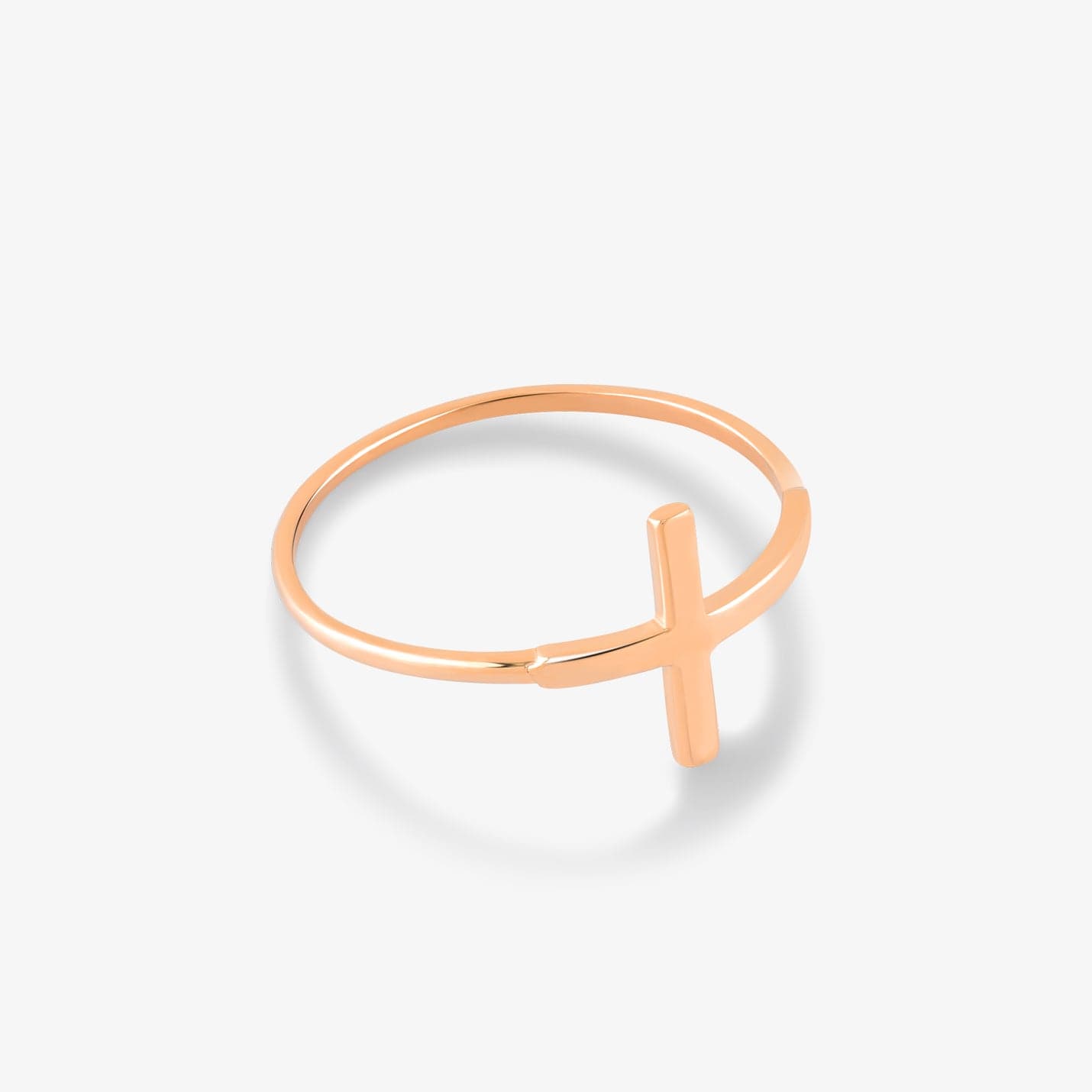 Sideway Cross Ring in 14K Solid Gold