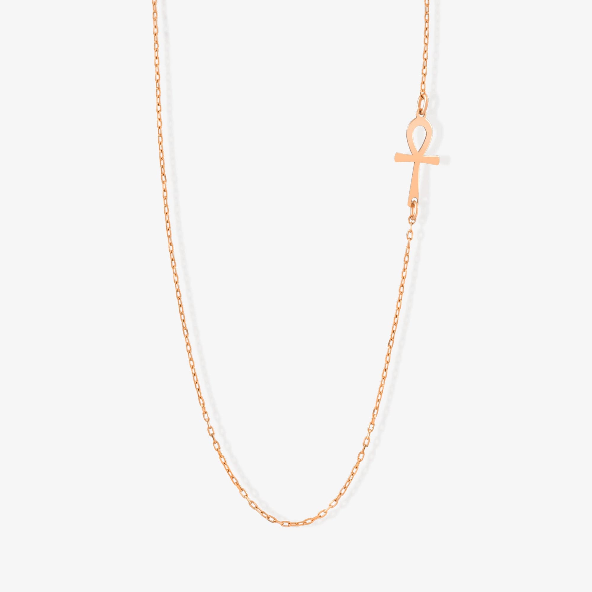 Sideway Ankh Cross Necklace