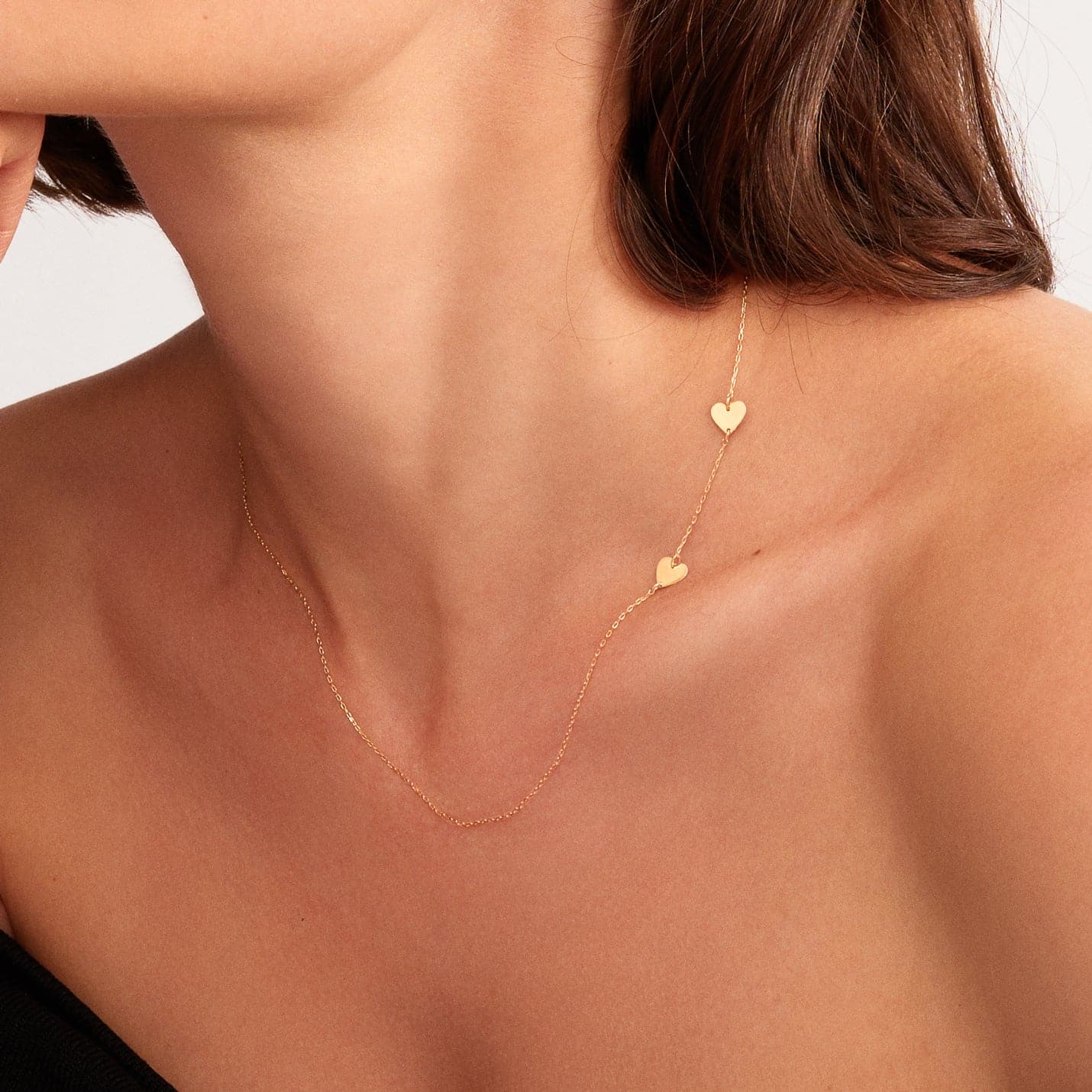 Two Side Hearts Necklace