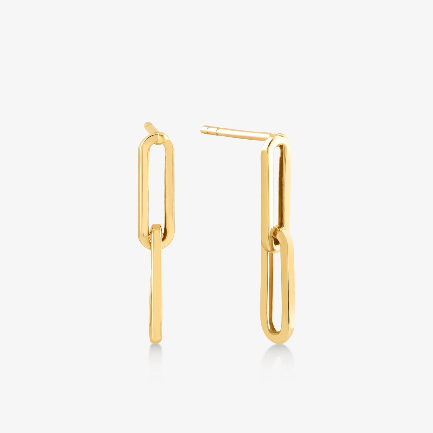 Paperclip Earrings in 14K Solid Gold