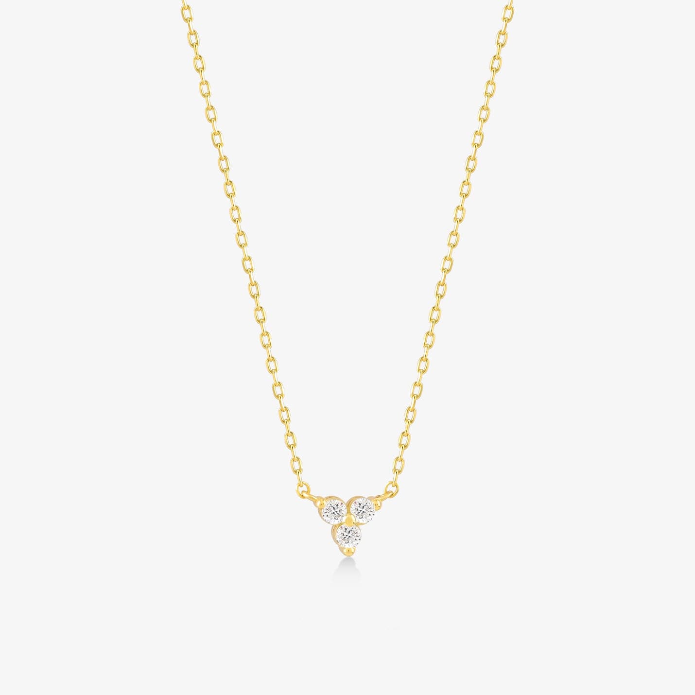 Trio Diamond Necklace in 14K Solid Gold