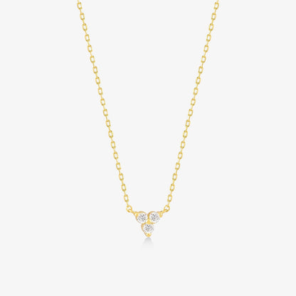 Trio Diamond Necklace in 14K Solid Gold