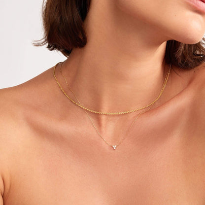 Trio Diamond Necklace in 14K Solid Gold