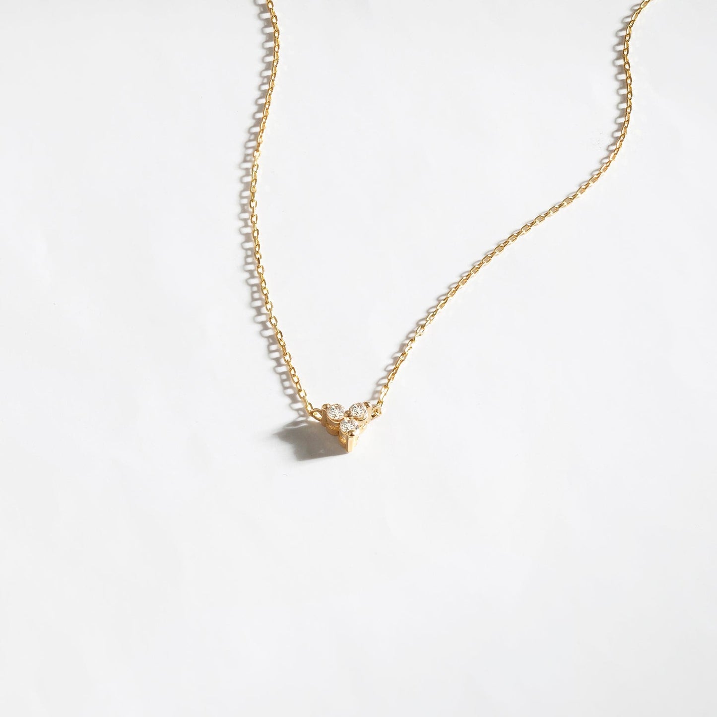 Trio Diamond Necklace in 14K Solid Gold