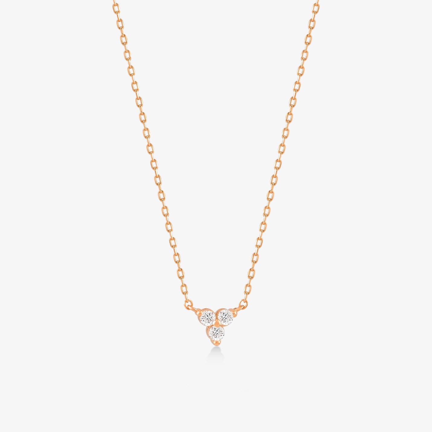 Collier Trio Diamant en Or Massif 14 carats.