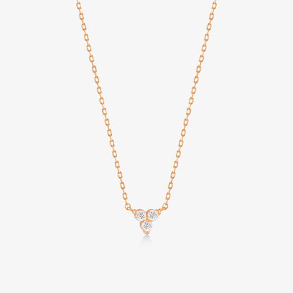 Collier Trio Diamant en Or Massif 14 carats.