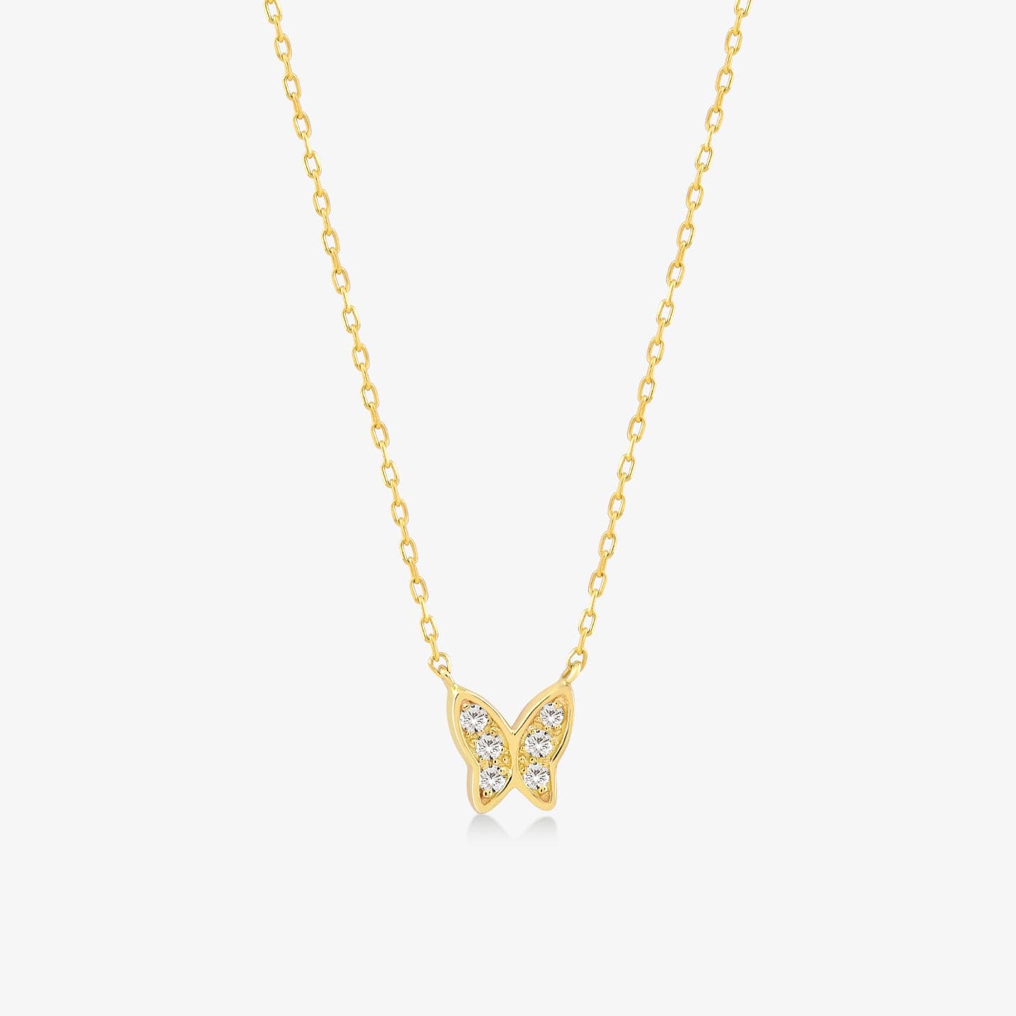 Diamond Butterfly Pendant Necklace