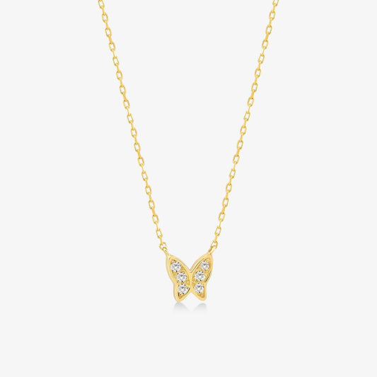 Diamond Butterfly Pendant Necklace