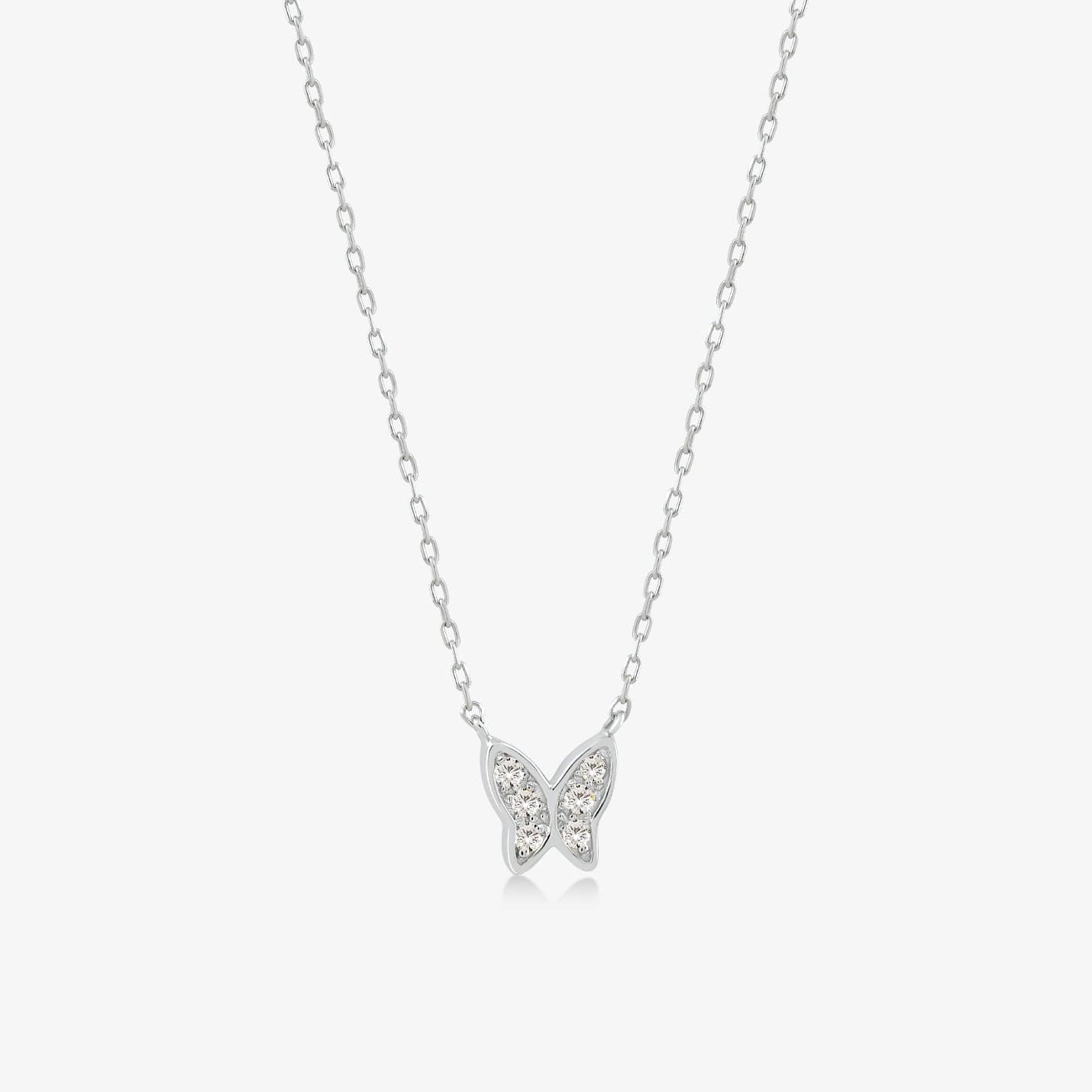Diamond Butterfly Pendant Necklace