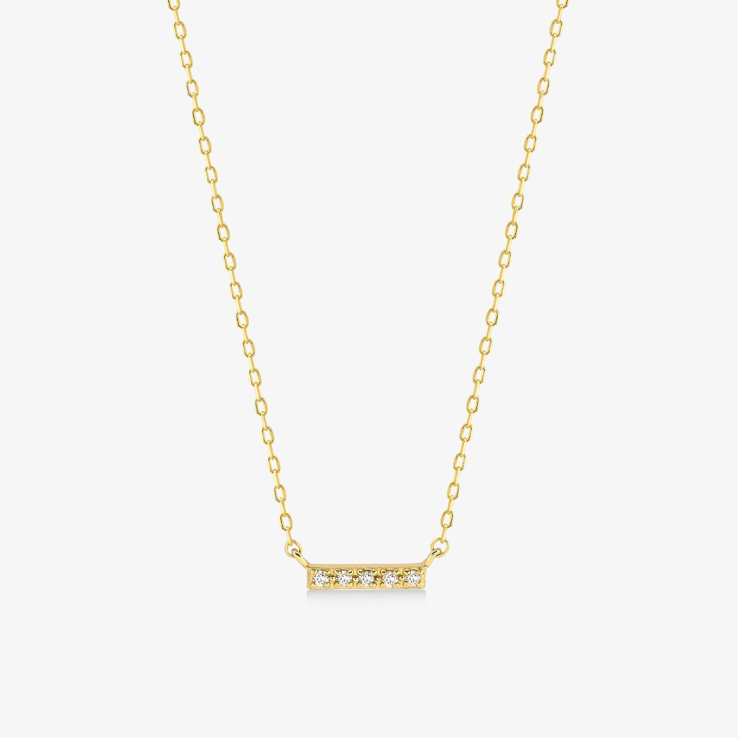 Short Bar Necklace in 14K Solid Gold