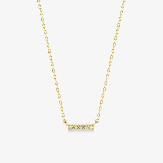 Short Bar Necklace in 14K Solid Gold