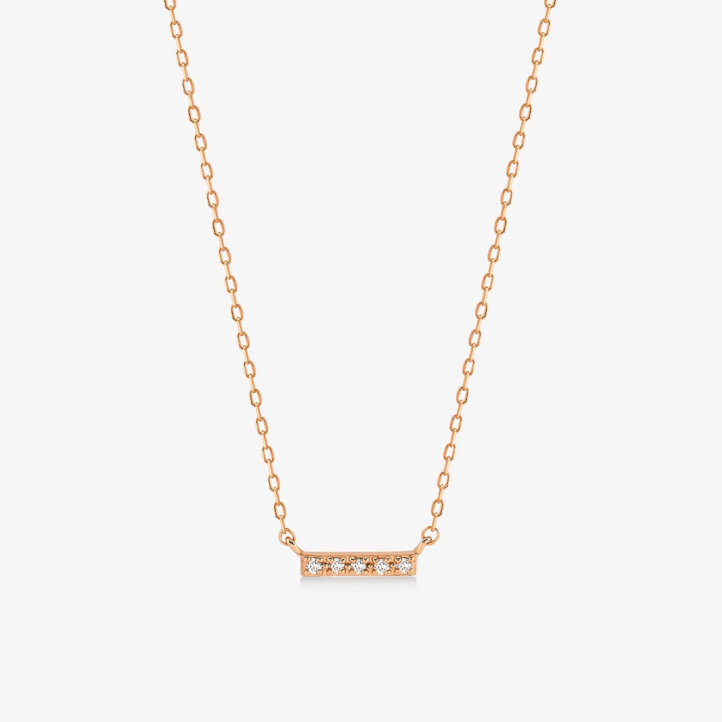 Short Bar Necklace in 14K Solid Gold