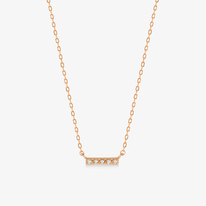 Short Bar Necklace in 14K Solid Gold