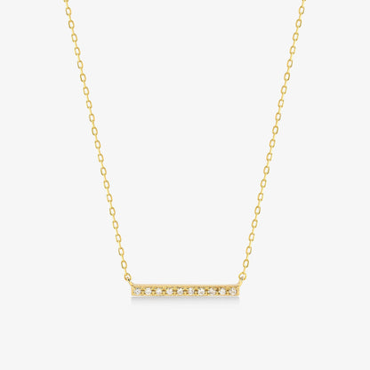 Long Bar Necklace in 14K Solid Gold