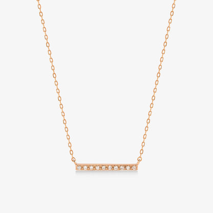 Long Bar Necklace in 14K Solid Gold