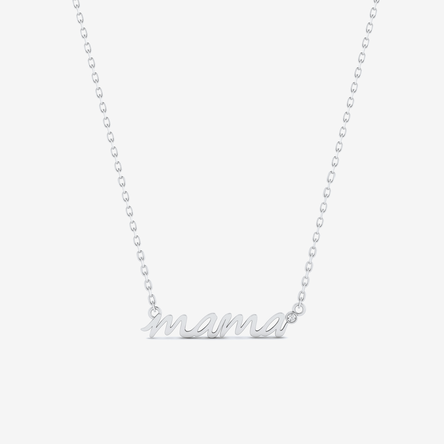 Diamond Mama Necklace in 14K Solid Gold