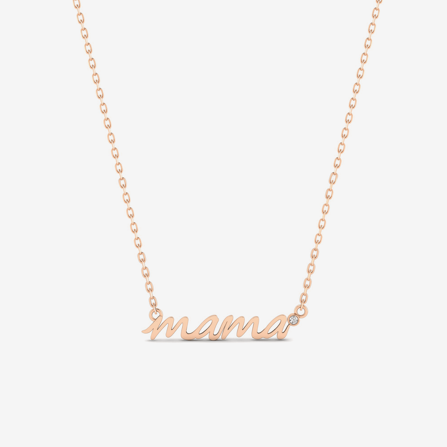 Diamond Mama Necklace in 14K Solid Gold