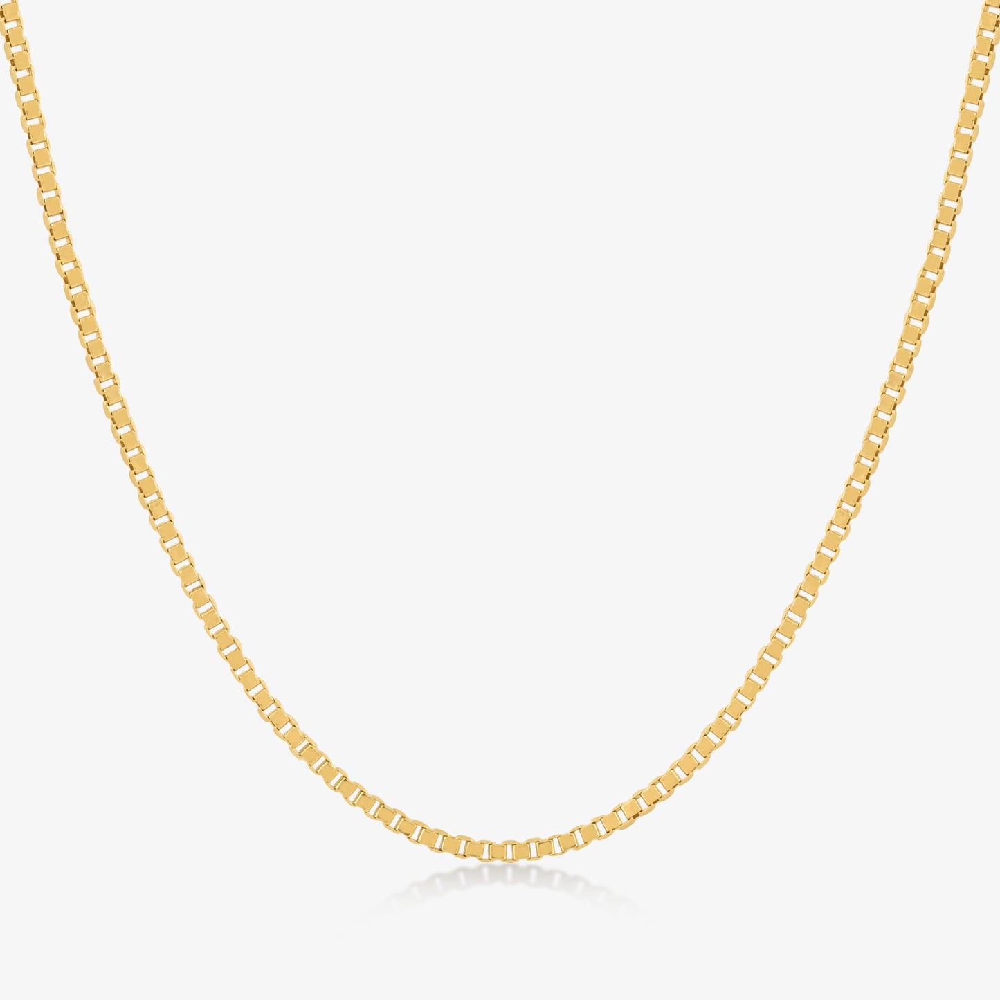 Box Chain Necklace in 14K Solid Gold