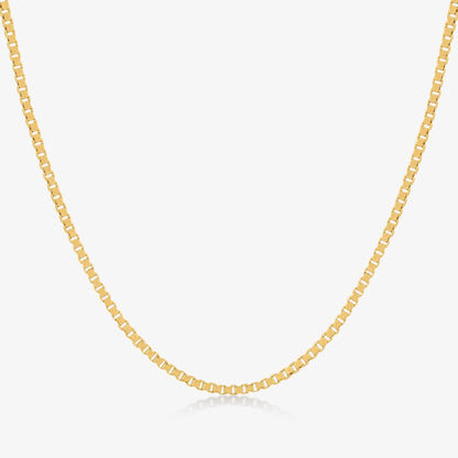 Box Chain Necklace in 14K Solid Gold