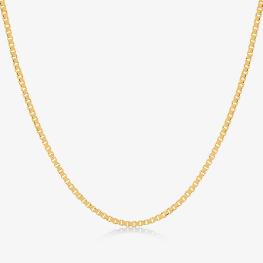 Box Chain Necklace in 14K Solid Gold