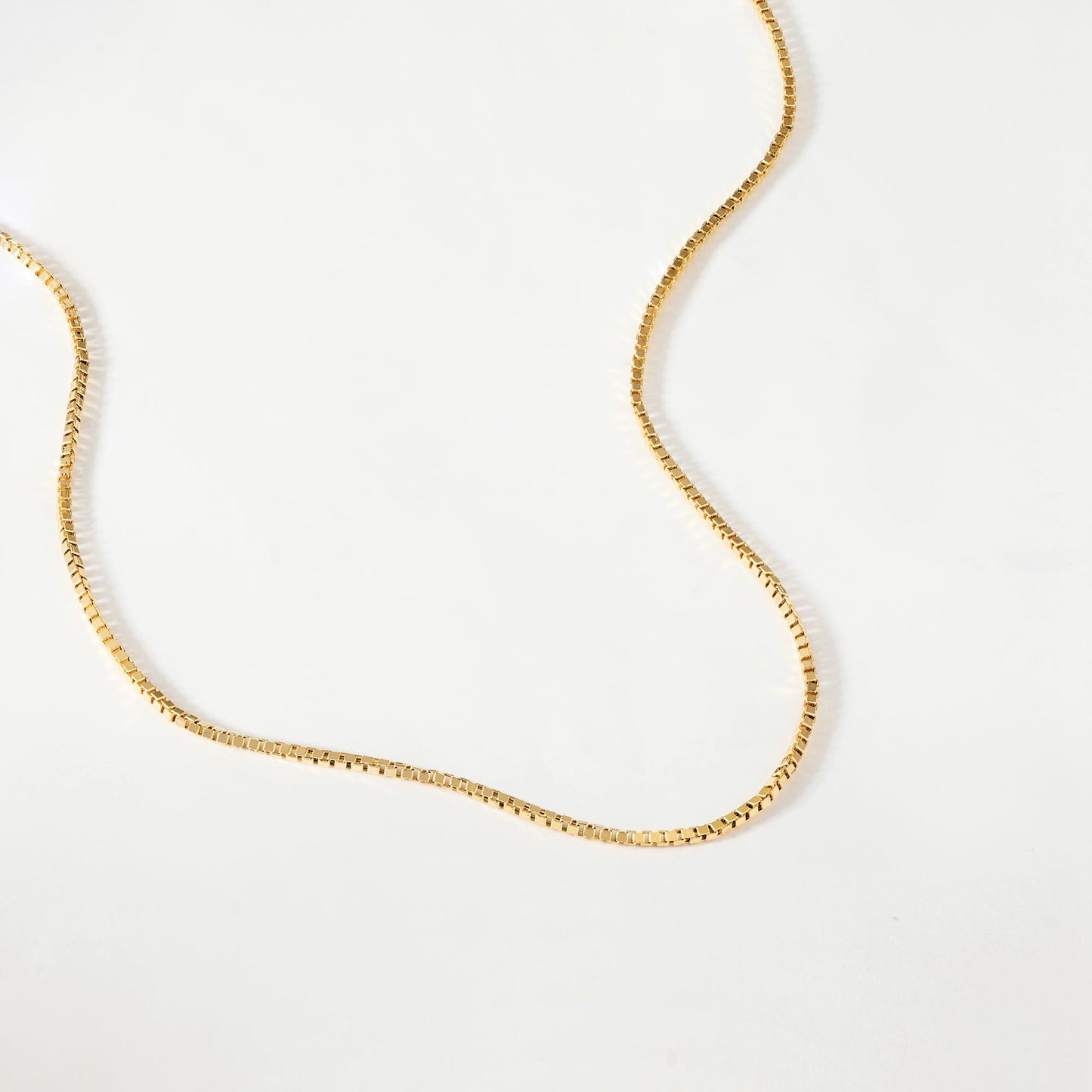 Box Chain Necklace in 14K Solid Gold