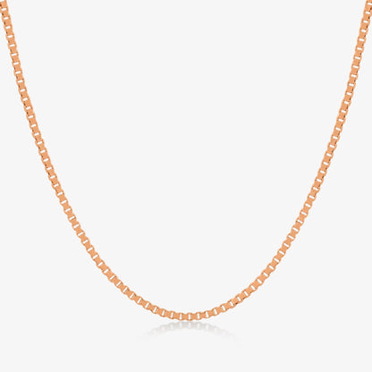 Box Chain Necklace in 14K Solid Gold