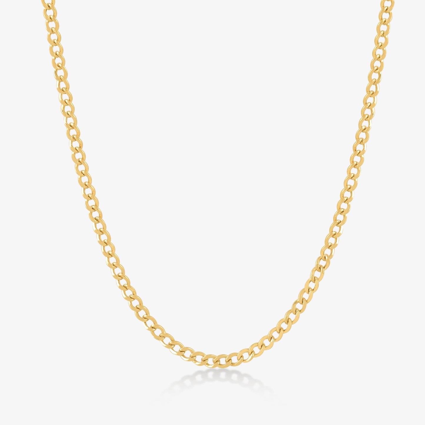 Curb Chain Necklace in 14K Solid Gold