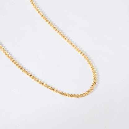 Curb Chain Necklace in 14K Solid Gold