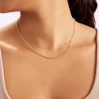 Rolo Chain Necklace in 14K Solid Gold