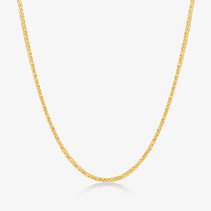 Wheat Chain Necklace in 14K Solid Gold