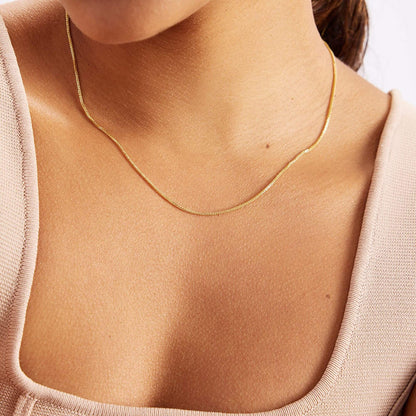 Wheat Chain Necklace in 14K Solid Gold