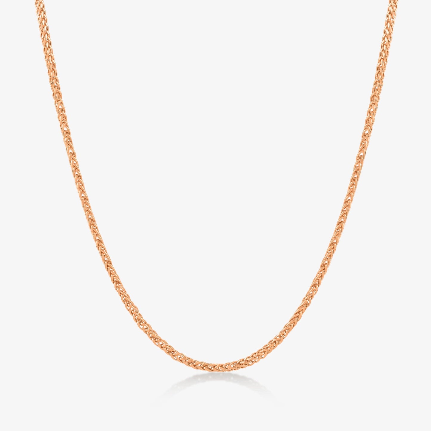 Wheat Chain Necklace in 14K Solid Gold