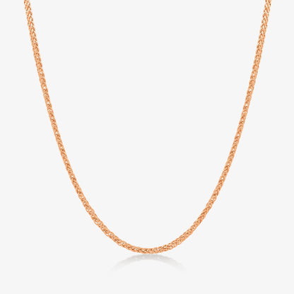 Wheat Chain Necklace in 14K Solid Gold