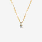 Round 4-Prong Solitaire Diamond Pendant Necklace