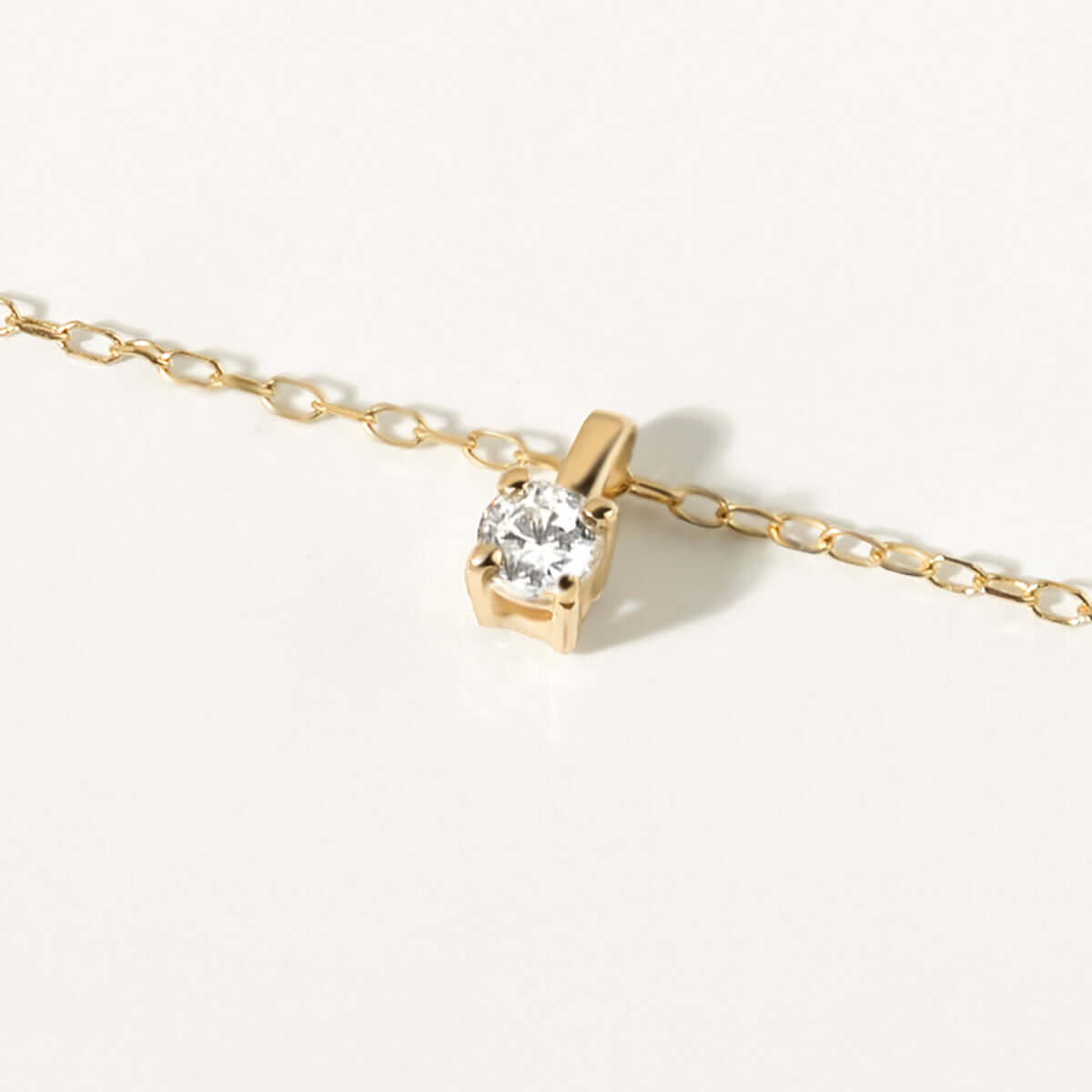 Round 4-Prong Solitaire Diamond Pendant Necklace