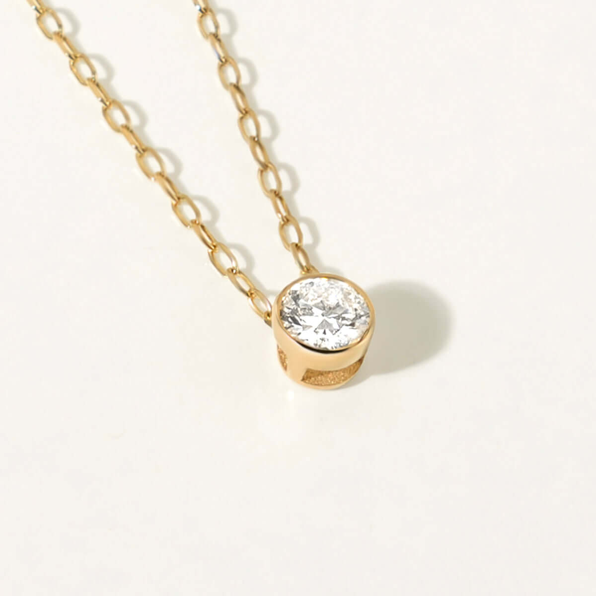 Bezel Solitaire Diamond Necklace