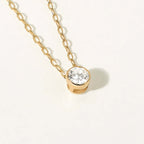 Bezel Solitaire Diamond Necklace