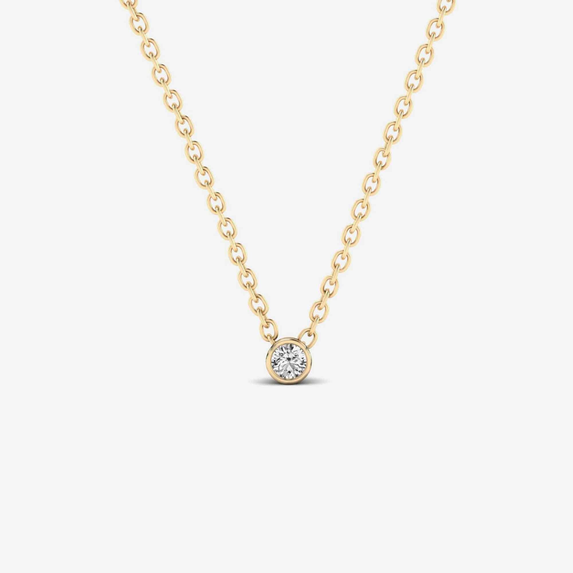 Bezel Solitaire Diamond Necklace