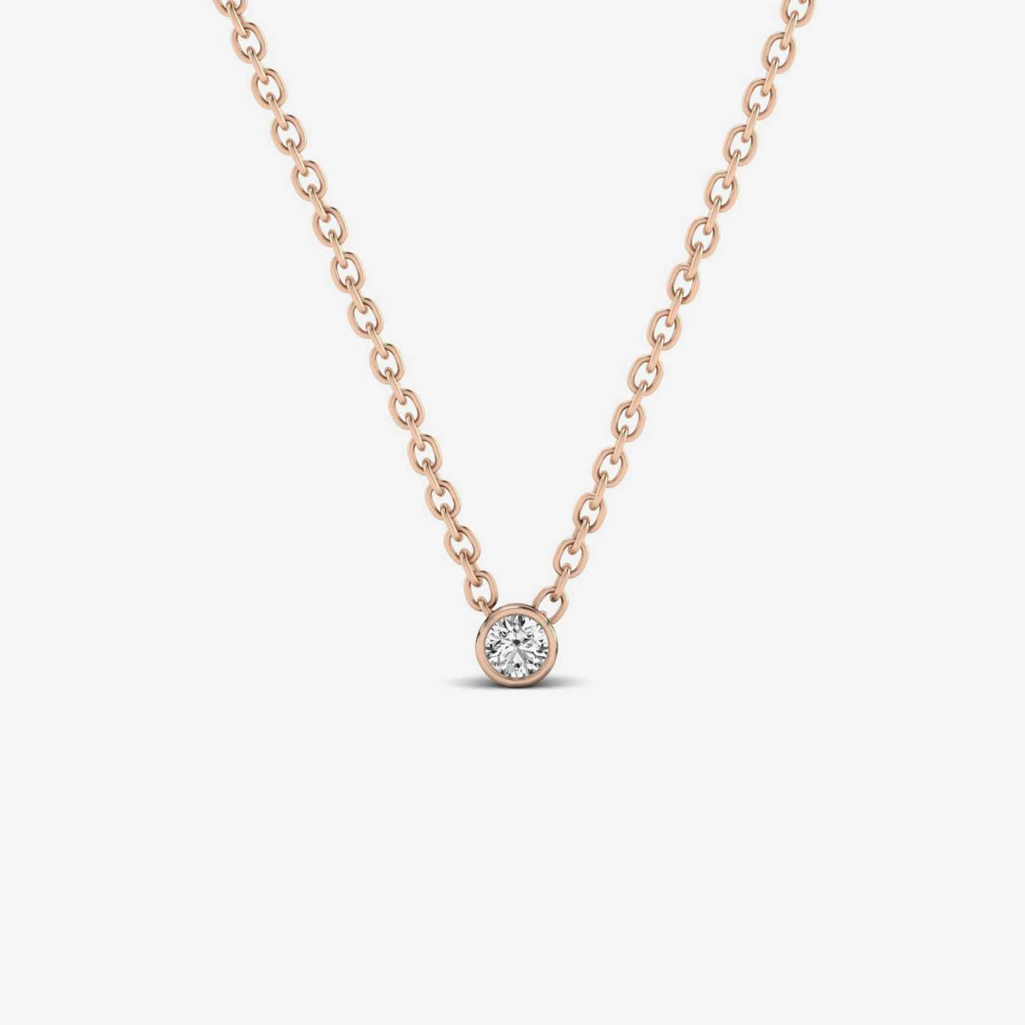 Bezel Solitaire Diamond Necklace