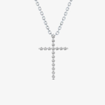 Collier croix en diamant en or jaune 14 carats (1/5 ct. tw.)