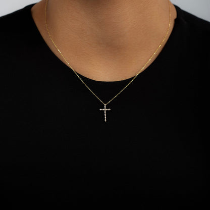 Diamond Cross Necklace in 14K Solid Gold (1/5 c.t.tw)