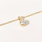 Bezel-Set Solitaire Diamond Pendant Necklace